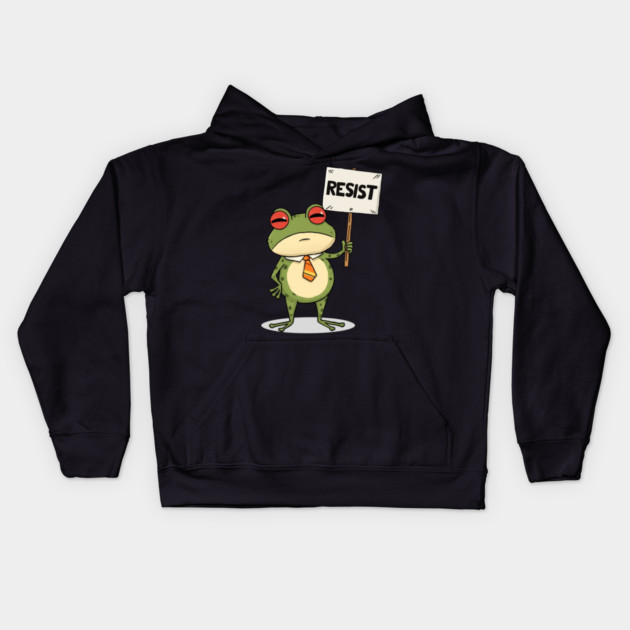 Resist-Frog Kids Hoodie by Creatifly Graphic Tees