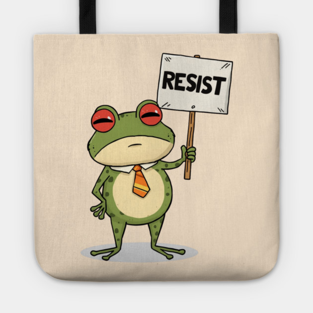 Resist-Frog Tote by Creatifly Graphic Tees