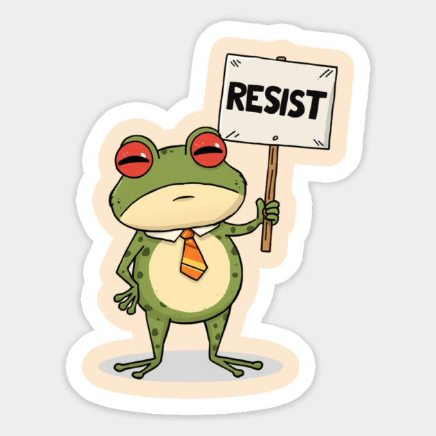 Resist-Frog Magnet by Creatifly Graphic Tees