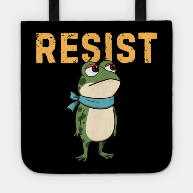 Resist-Frog Tote by Creatifly Graphic Tees