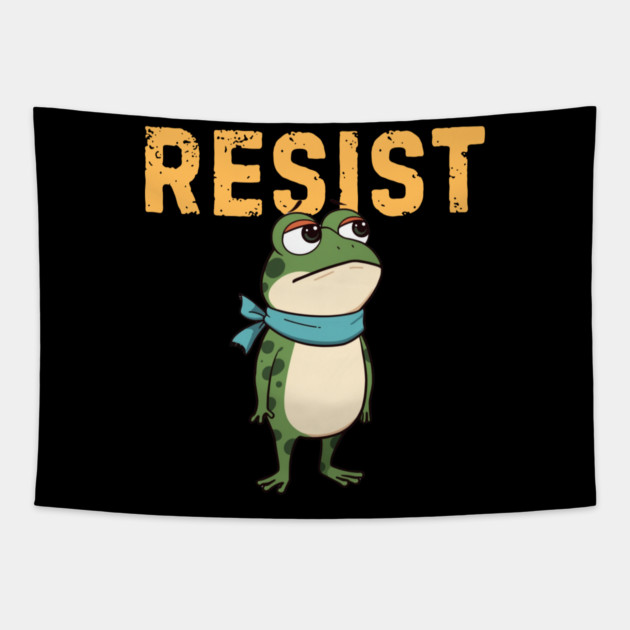 Resist-Frog Tapestry by Creatifly Graphic Tees