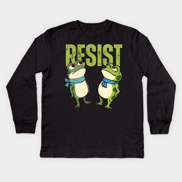 Resist-Frog Kids Long Sleeve T-Shirt by Creatifly Graphic Tees