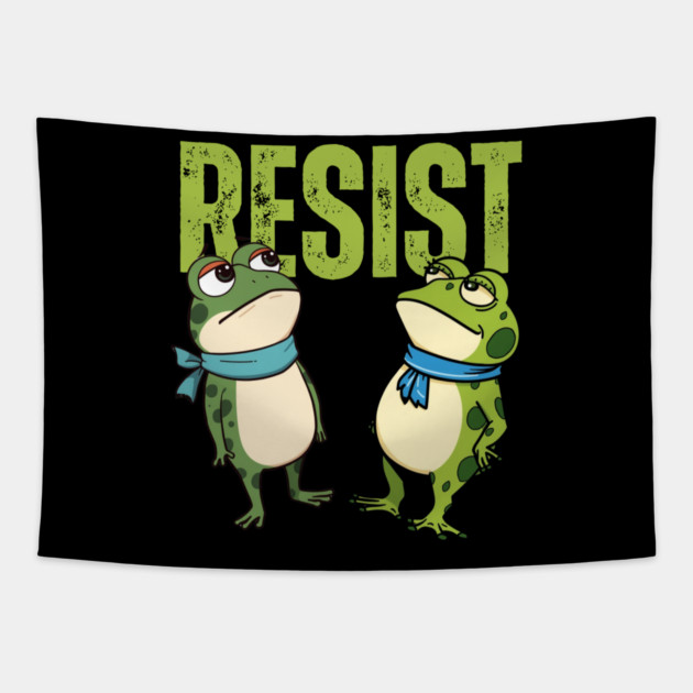 Resist-Frog Tapestry by Creatifly Graphic Tees