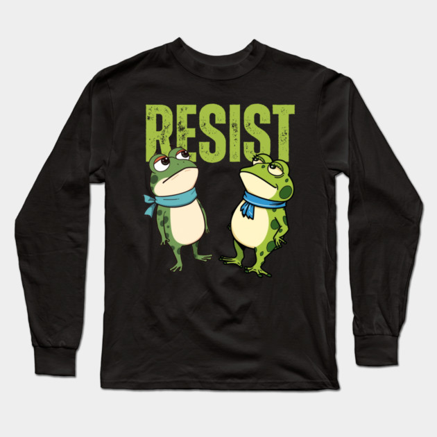 Resist-Frog Long Sleeve T-Shirt by Creatifly Graphic Tees