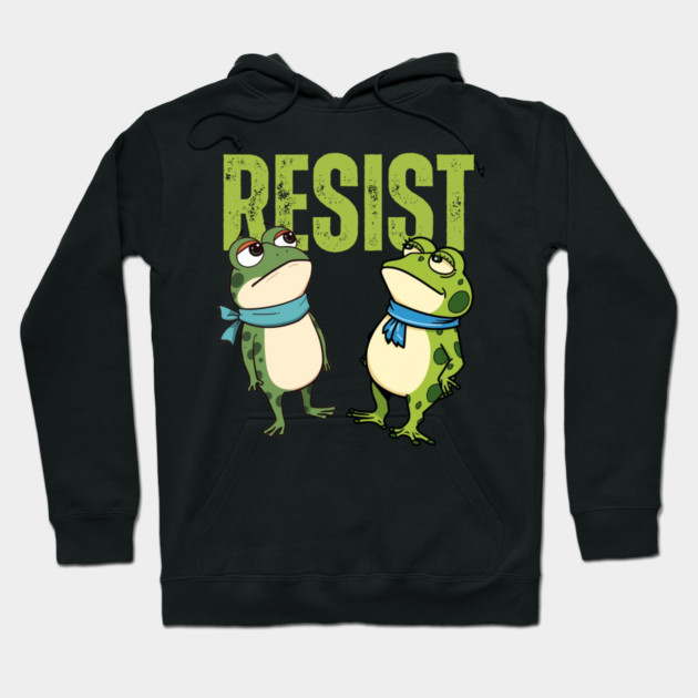 Resist-Frog Hoodie by Creatifly Graphic Tees
