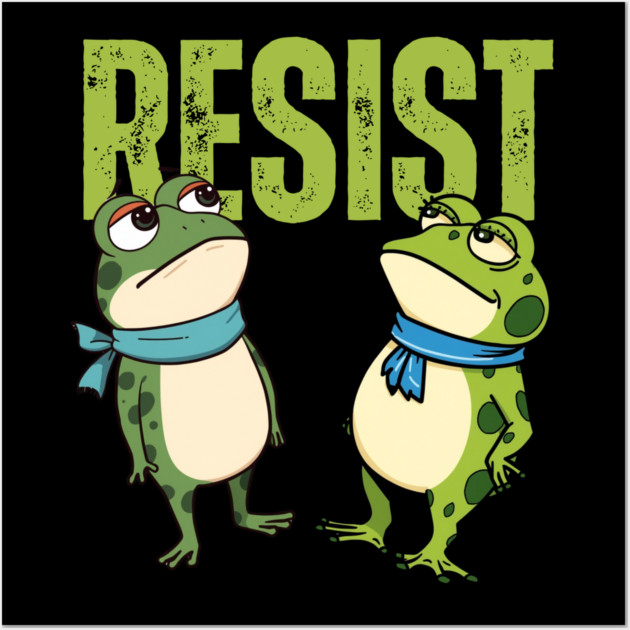 Resist-Frog Wall Art by Creatifly Graphic Tees