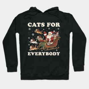 Cats for Everybody - Funny Vintage Christmas Cat Lover Hoodie
