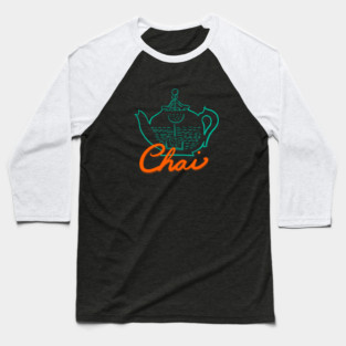 Spiced Chai Tea Pot Graphic Baseball T-Shirt