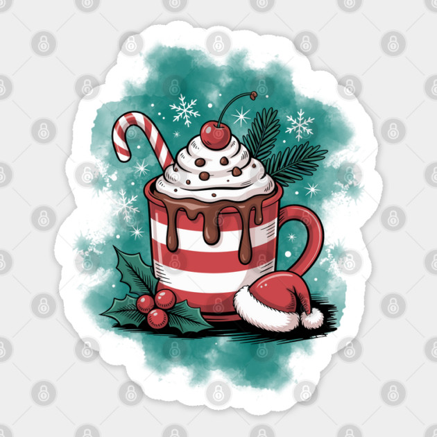 Cozy Cocoa Christmas Sweet Holiday Vibes Sticker by JessArty