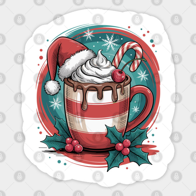 Cozy Cocoa Christmas Sweet Holiday Vibes Sticker by JessArty
