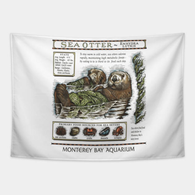 Monterey Bay Aquarium Otter Tapestry by ArtistTee ⭐⭐⭐⭐⭐