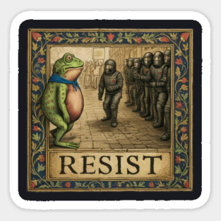 Vintage Resistance Frog Sticker