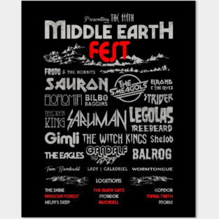 MIDDLE EARTH ROCK FEST - Fantasy Concert Poster (LOTR Tribute) Posters and Art