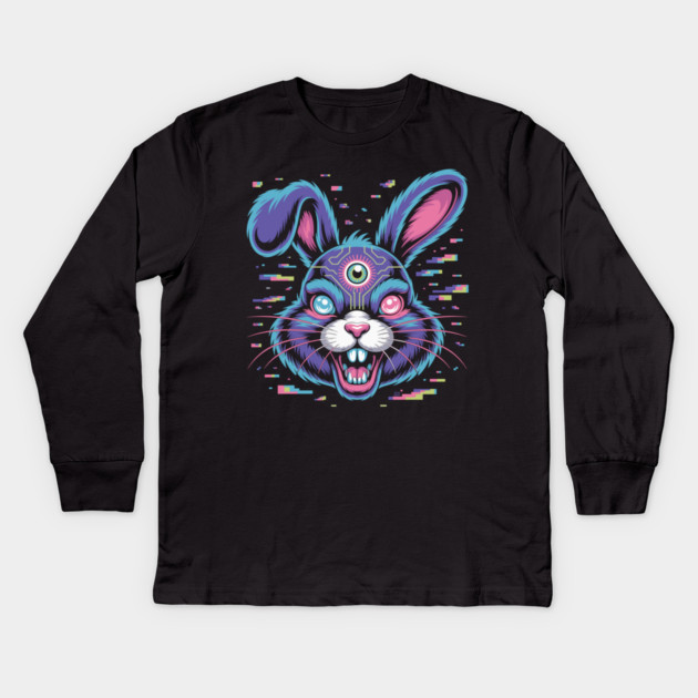 Crashloop Cottontail Kids Long Sleeve T-Shirt by Cosmo Gazoo