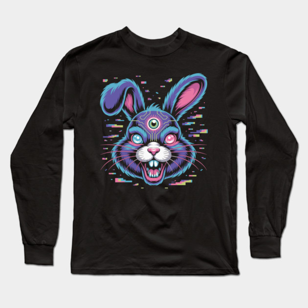 Crashloop Cottontail Long Sleeve T-Shirt by Cosmo Gazoo