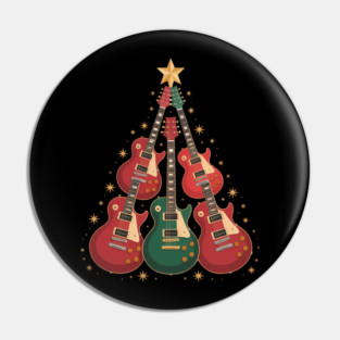 Cool Guitar Christmas Tree Guitar Lovers Christmas Tree Pin