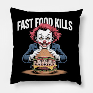 Fast Food Kills – Killer Clown Burger Pillow