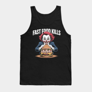 Fast Food Kills – Killer Clown Burger Tank Top