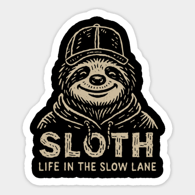 Sloth Life in the Slow Lane Chill Vibes Magnet by Anticorporati