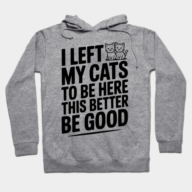 I Left My Cats To Be Here This Better Be Good Hoodie by Frank Ring