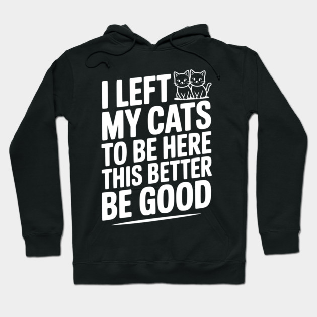 I Left My Cats To Be Here This Better Be Good Hoodie by Frank Ring