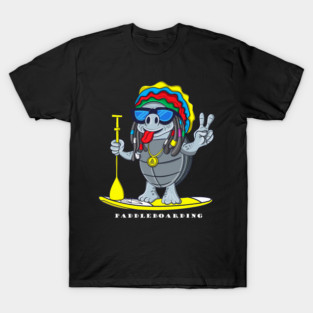 Cute Paddling Turtle Funny Paddleboard Standup Paddling Turtle T-Shirt