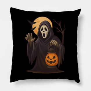 Spooky Lantern Ghost — Pumpkin Moon Halloween Pillow