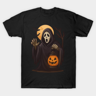 Spooky Lantern Ghost — Pumpkin Moon Halloween T-Shirt