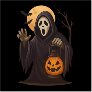 Spooky Lantern Ghost — Pumpkin Moon Halloween Posters and Art