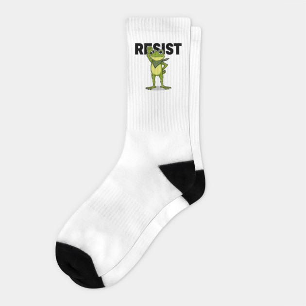 Resist-Frog Socks by Creatifly Graphic Tees