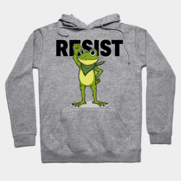 Resist-Frog Hoodie by Creatifly Graphic Tees
