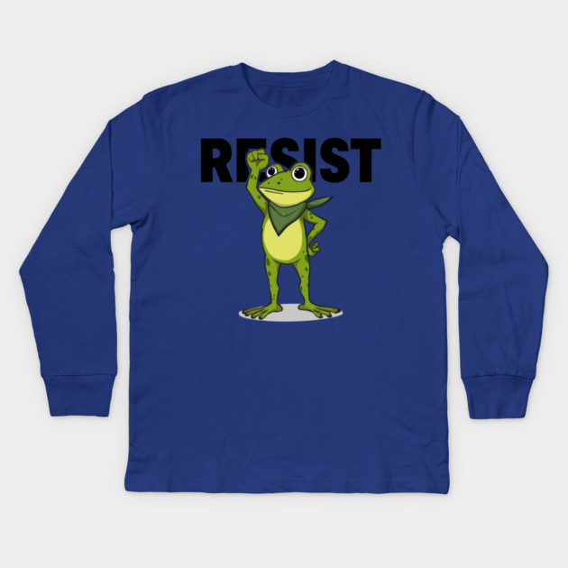 Resist-Frog Kids Long Sleeve T-Shirt by Creatifly Graphic Tees