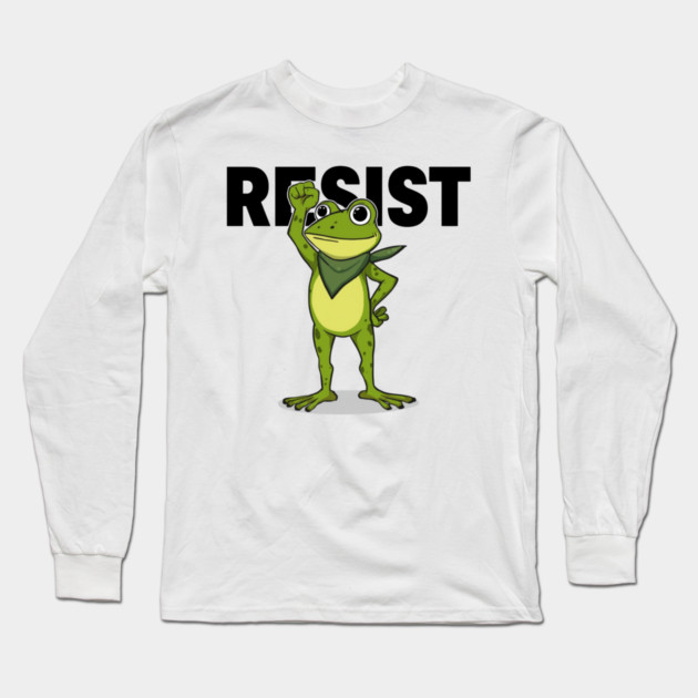Resist-Frog Long Sleeve T-Shirt by Creatifly Graphic Tees