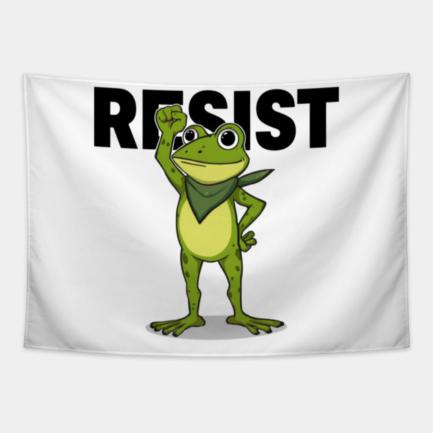 Resist-Frog Tapestry by Creatifly Graphic Tees