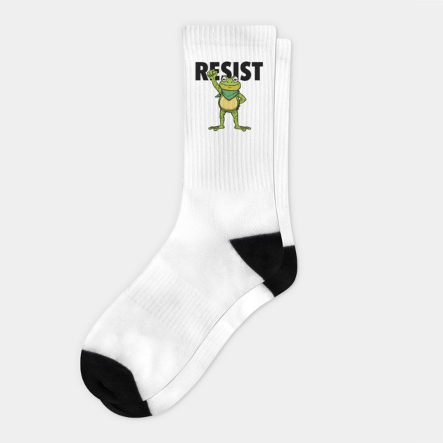 Resist-Frog Socks by Creatifly Graphic Tees