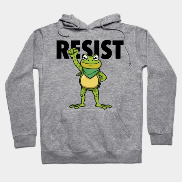 Resist-Frog Hoodie by Creatifly Graphic Tees