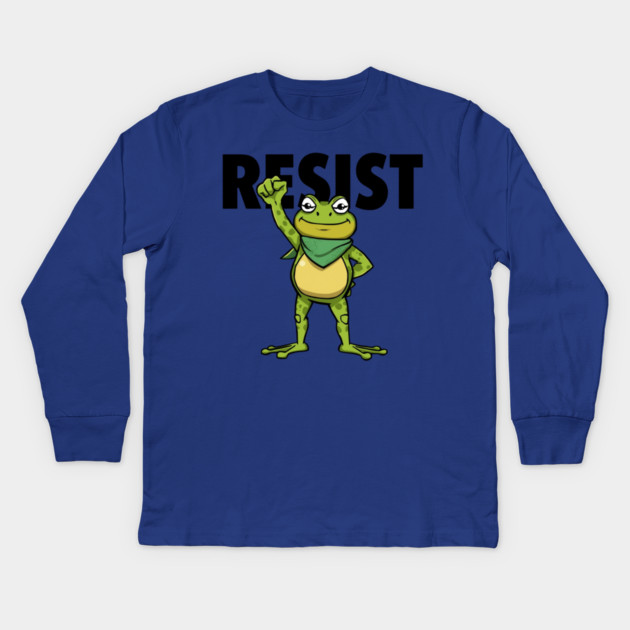 Resist-Frog Kids Long Sleeve T-Shirt by Creatifly Graphic Tees