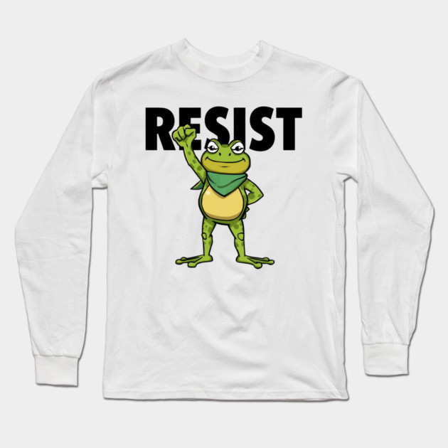 Resist-Frog Long Sleeve T-Shirt by Creatifly Graphic Tees