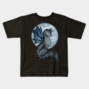 Blue Moon Goth cat Kids T-Shirt