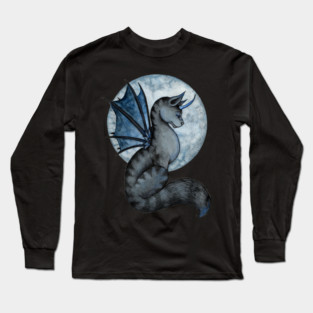 Blue Moon Goth cat Long Sleeve T-Shirt