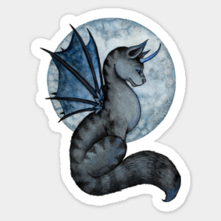 Blue Moon Goth cat Sticker