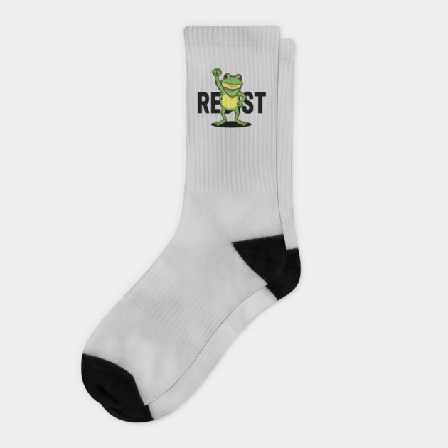 Resist-Frog Socks by Creatifly Graphic Tees