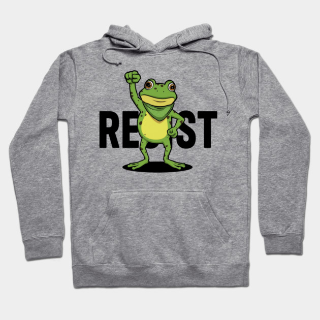 Resist-Frog Hoodie by Creatifly Graphic Tees