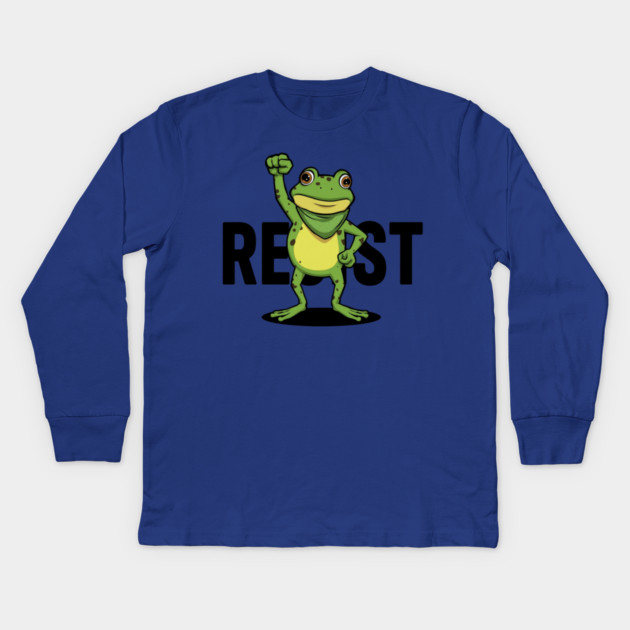Resist-Frog Kids Long Sleeve T-Shirt by Creatifly Graphic Tees