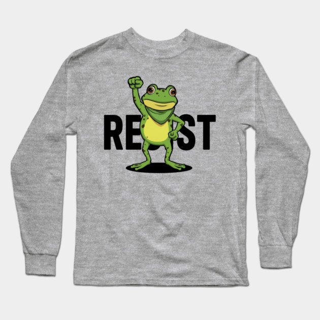 Resist-Frog Long Sleeve T-Shirt by Creatifly Graphic Tees