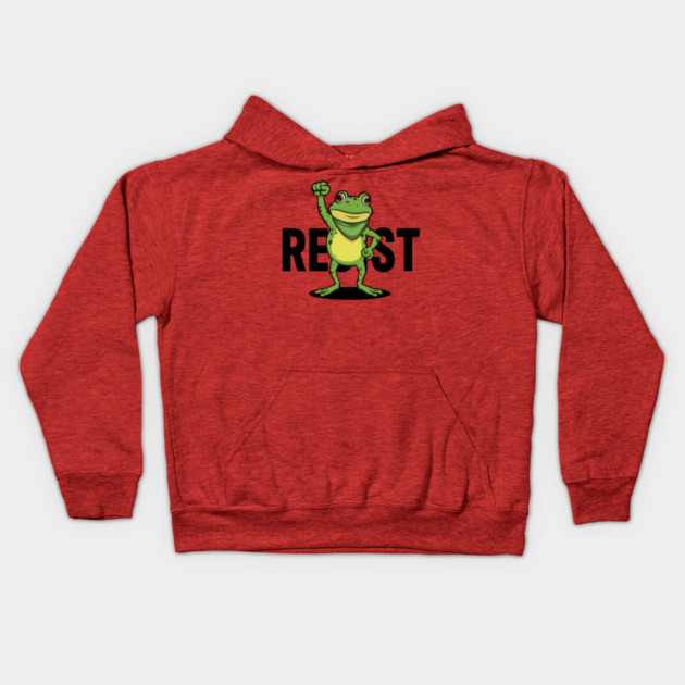 Resist-Frog Kids Hoodie by Creatifly Graphic Tees