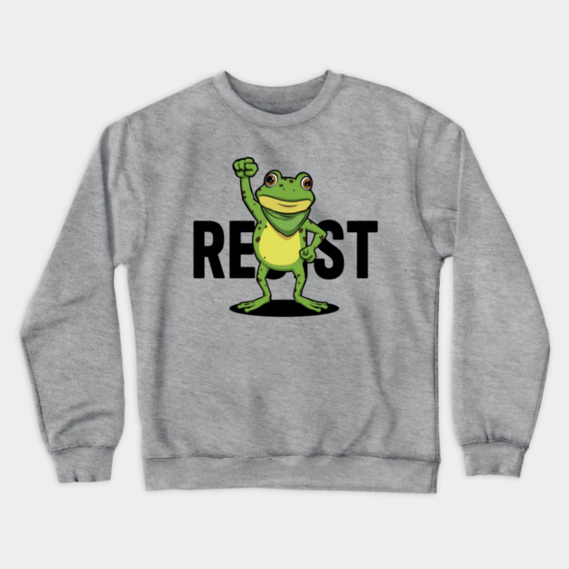 Resist-Frog Crewneck Sweatshirt by Creatifly Graphic Tees
