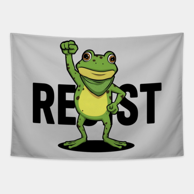Resist-Frog Tapestry by Creatifly Graphic Tees