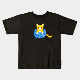 kitten and yarn Kids T-Shirt