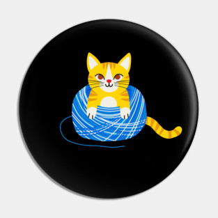 kitten and yarn Pin